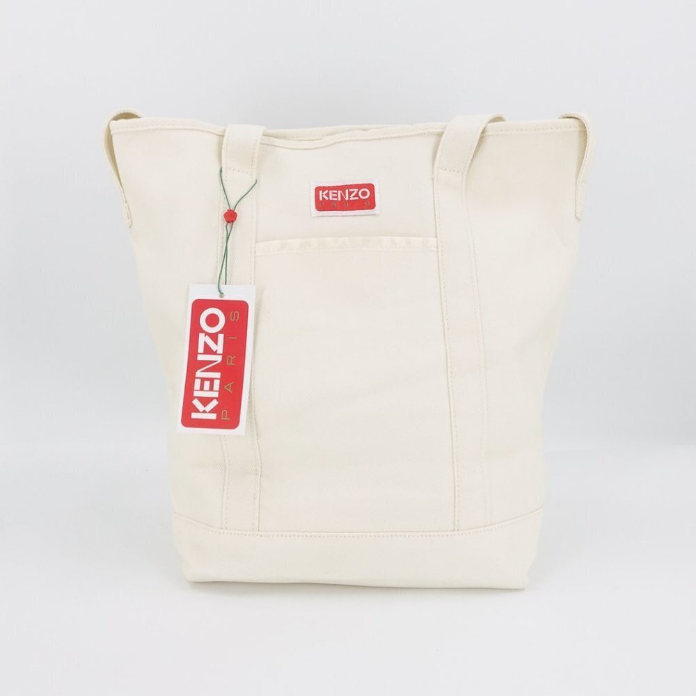 Kenzo Boke Flower Floral Logo Shopper Shoulder Tote Bag White - Picture 7 of 12